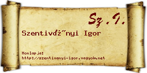 Szentiványi Igor névjegykártya